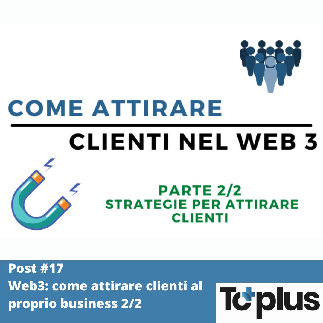 ItToplus's tweet photo. Toplus #blog
#web3: come attirare clienti al proprio business 2/2

L'articolo di settimana scorsa, poneva l'attenzione su cosa sono le #DAO, oggi viene spiegato come sfruttarle per attirare clienti e collaboratori.

https://t.co/PoVhCvl7BZ

#blockchain #crypto #business #startup https://t.co/8R2g5bzQjt