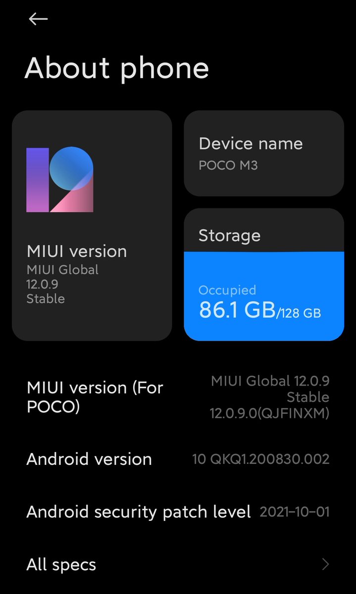 SudiptoVerse's tweet photo. I am using POCO M3 from around 11 months and its really frustrating that there is no major Update till now.... No Android 11 nor even MIUI 12.5 as of now for my device. 'no update' make this device boring and monotonous. Very much disappointed. @IndiaPOCO @POCOSupport https://t.co/zZLstbEM5n
