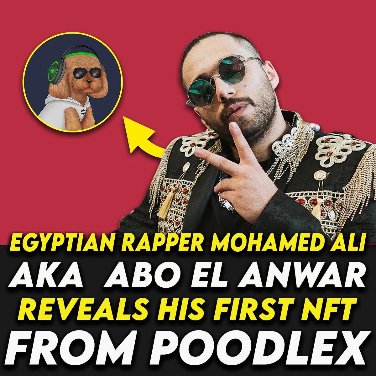 PoodleX_'s tweet photo. Egyptian Rapper Mohamed Ali (Abo El Anwar) Just got his first NFT from PoodleX!!😲

Join the community. Link in bio!

#nfts #nft #nftart #nftcommunity #nftcollector #nftartist #cryptoart #digitalart #art #SolanaNFTs #NFTGame #MagicEden #nftcollectors #crypto #nftdrop #poodlexnft https://t.co/3N5J1yzT5D