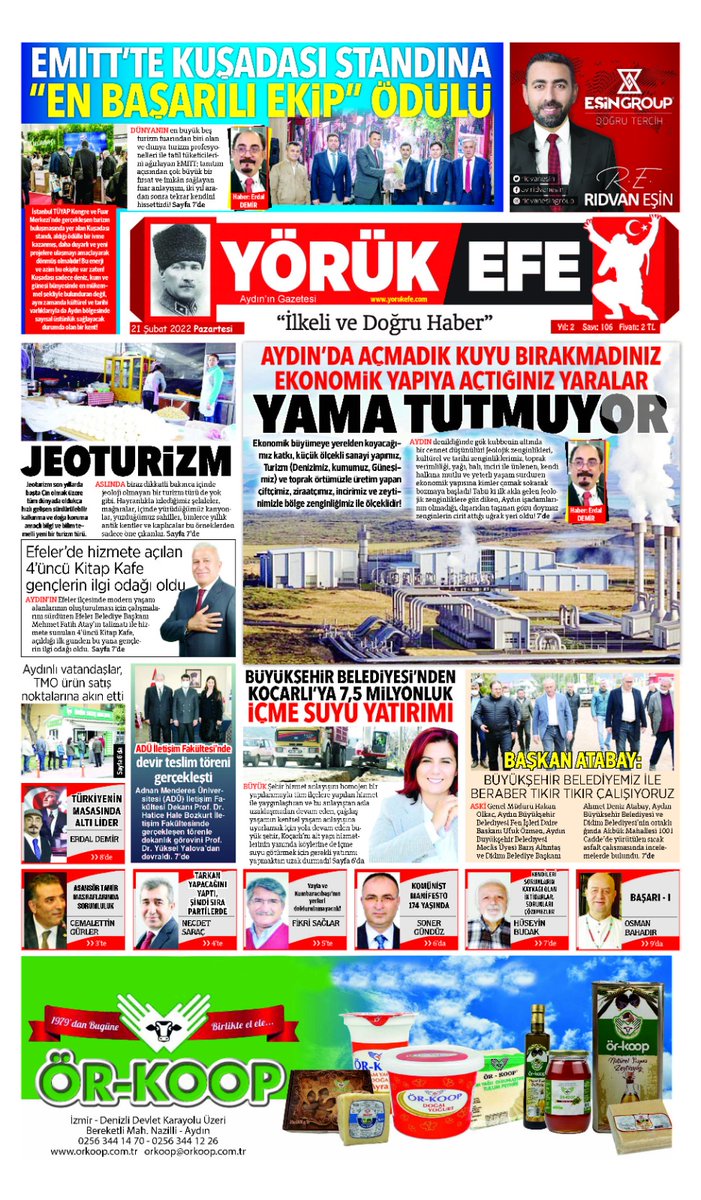 DemirciSelva's tweet photo. SAYI 106✏✏🗞🗞 BAKIN BU HAFTA NELER OLMUŞ AYDIN BÖLGESI'NDE. Gündem sizlerle 🙏🏻✏🗞🗞 https://t.co/atUx8duiaY