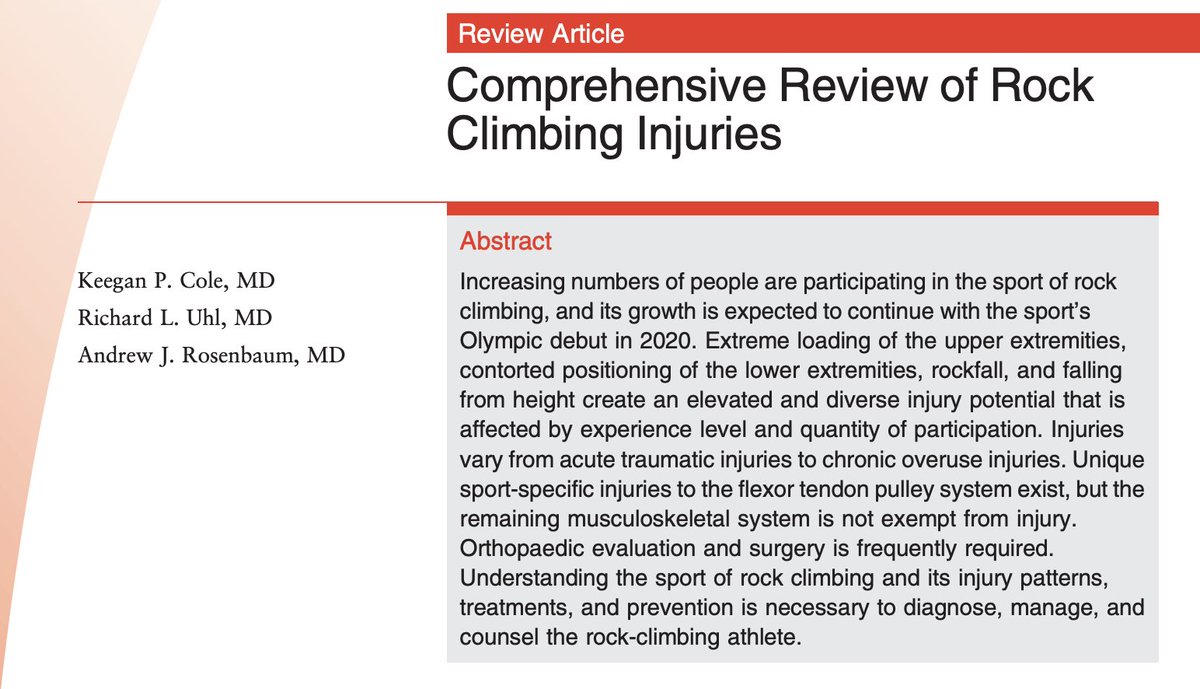 martinthomas11's tweet photo. Good review article on climbing injuries. Worth a revisit! https://t.co/jvCl2gZwbT