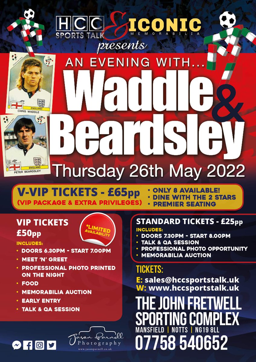 🏴󠁧󠁢󠁥󠁮󠁧󠁿⚽️🏴󠁧󠁢󠁥󠁮󠁧󠁿⚽️🏴󠁧󠁢󠁥󠁮󠁧󠁿⚽️🏴󠁧󠁢󠁥󠁮󠁧󠁿⚽️🏴󠁧󠁢󠁥󠁮󠁧󠁿⚽️🏴󠁧󠁢󠁥󠁮󠁧󠁿⚽️🏴󠁧󠁢󠁥󠁮󠁧󠁿⚽️🏴󠁧󠁢󠁥󠁮󠁧󠁿

JOIN THESE 2 ENGLAND LEGENDS

CHRIS WADDLE &amp; PETER BEARDSLEY 

🎟TICKETS ON SALE NOW

ALL DETAILS ON THE POSTER. 

hccsportstalk.uk/events