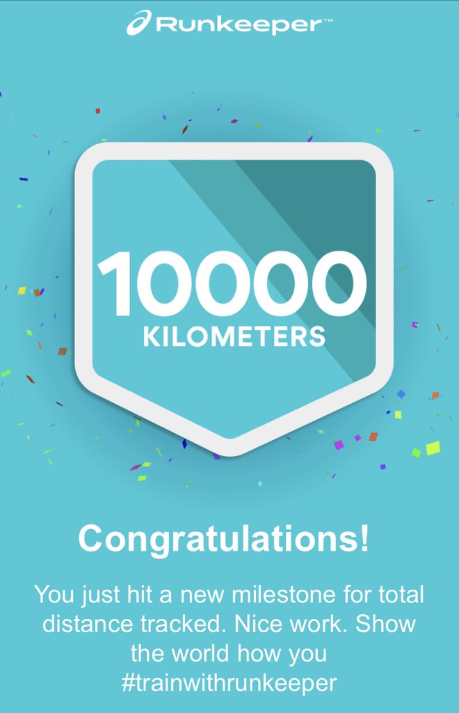 GregRedd_'s tweet photo. I just hit 10,000 kilometers with @Runkeeper!
(So what that it’s 90% stationary cycle, 9% treadmill, 1% outdoor walks? It’s still 10K kms!)
#FatMustFall
#DontBeKak https://t.co/vaRes8Rugk