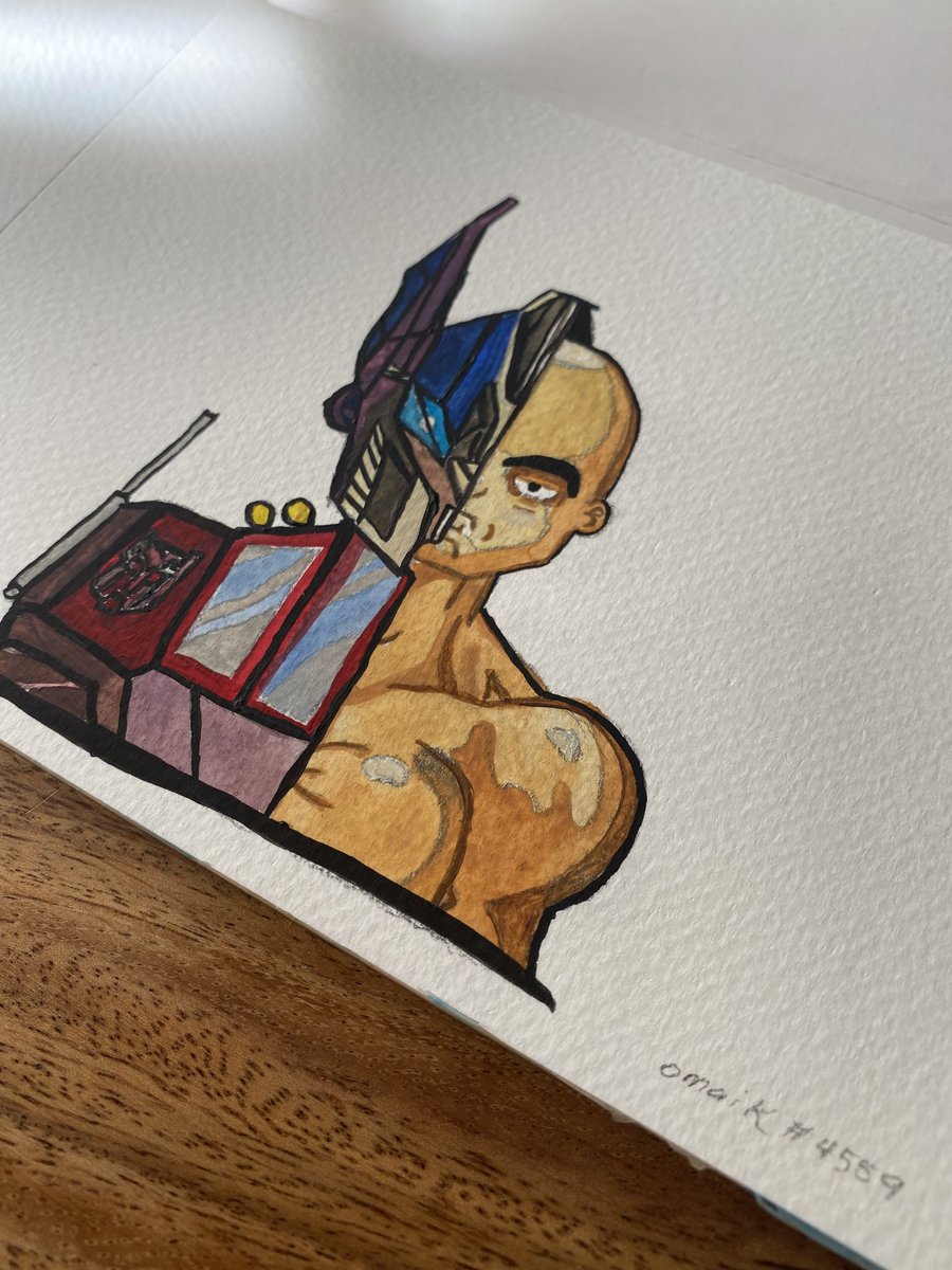 omiaK_96's tweet photo. Hi Guys!!! 
Here is a Fan art painting i did to show my support and love for @_MagnumAI!! Hope you guys like it!! 
Optimus Prime inspired art 🤖

-omiaK#4559

#Fanarts #NFT #MagnumAI #Whitelist #NFTCommunity #watercolorart https://t.co/NyFrnYatH5