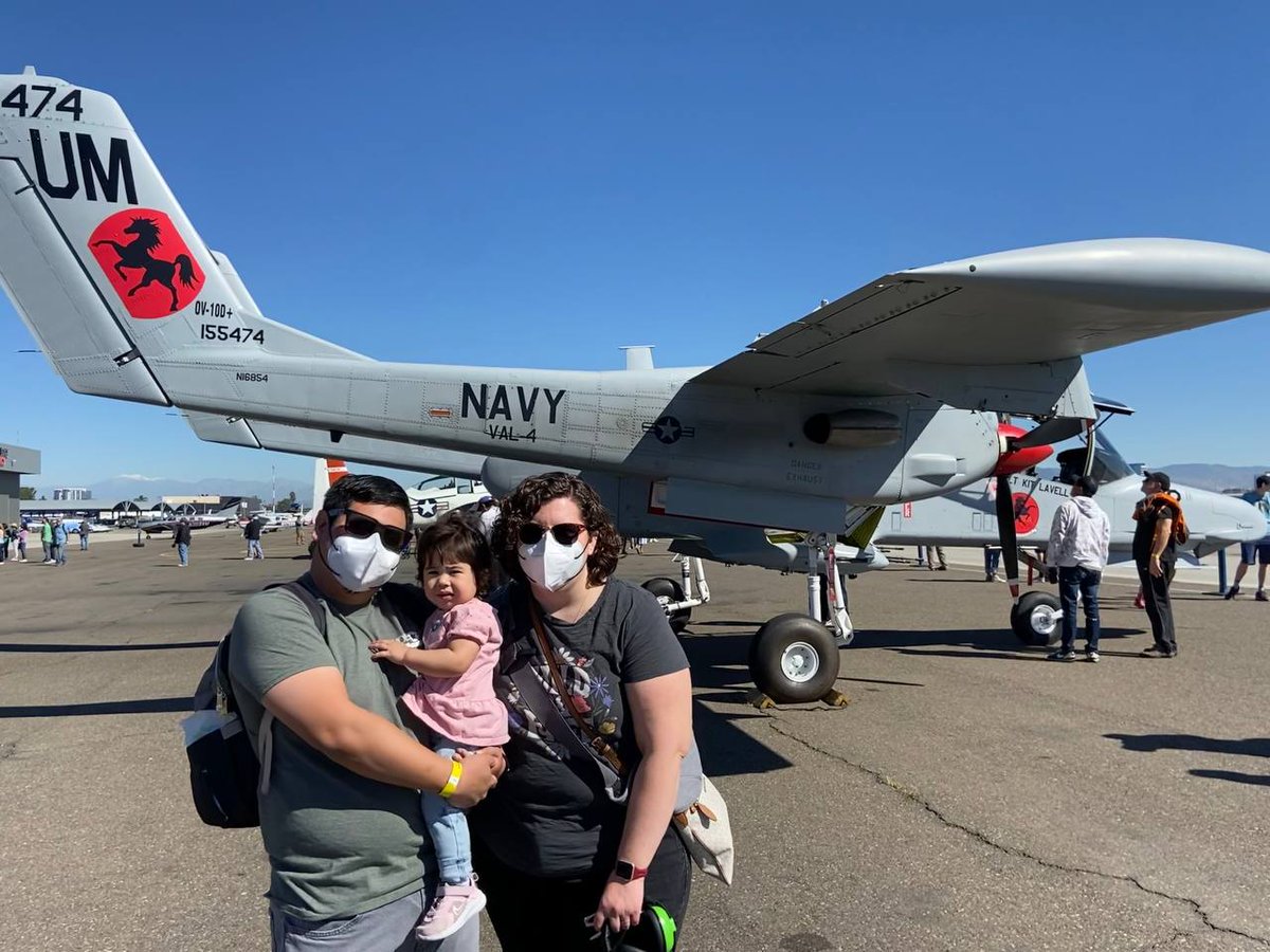 mvlonewolf144's tweet photo. Shout out to @LyonAirMuseum1 for another great #historyontheflightline and all the friends/volunteers who made it happen. Obligatory tagging of @flykkylie for the Bronco and @SpitfireFilly for the Chippy because airplane pics make the day better. #futurepilot #ladyaviator #avgeek https://t.co/QC8ioQVGOz