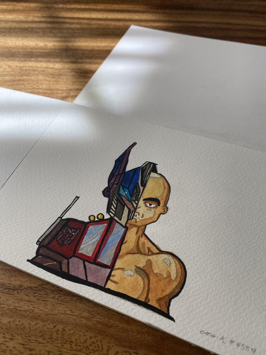 omiaK_96's tweet photo. Hi Guys!!! 
Here is a Fan art painting i did to show my support and love for @_MagnumAI!! Hope you guys like it!! 
Optimus Prime inspired art 🤖

-omiaK#4559

#Fanarts #NFT #MagnumAI #Whitelist #NFTCommunity #watercolorart https://t.co/NyFrnYatH5