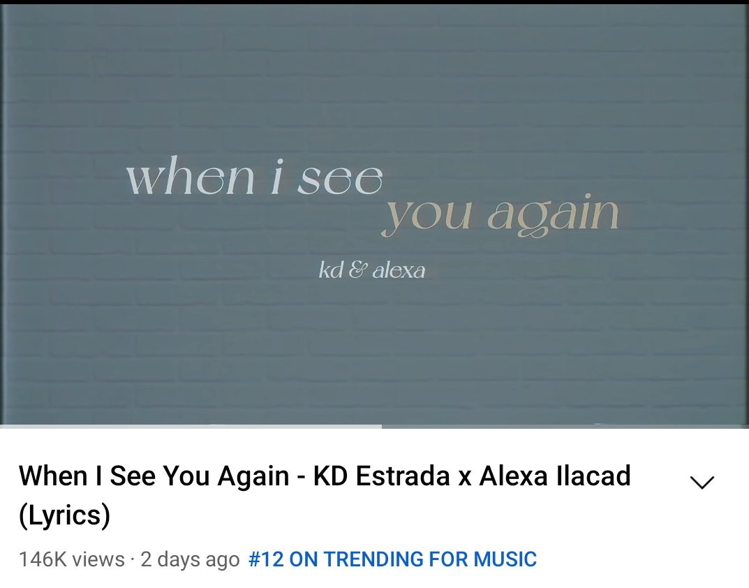 cjjjjj27's tweet photo. Update: (Youtube Trending for Music) 

WISYA- #12 with 146k views
Misteryo- #15 with 158k views

@kdestrada_ @alexailacad 
#KDEstrada #AlexaIlacad https://t.co/W6Gf9utecB