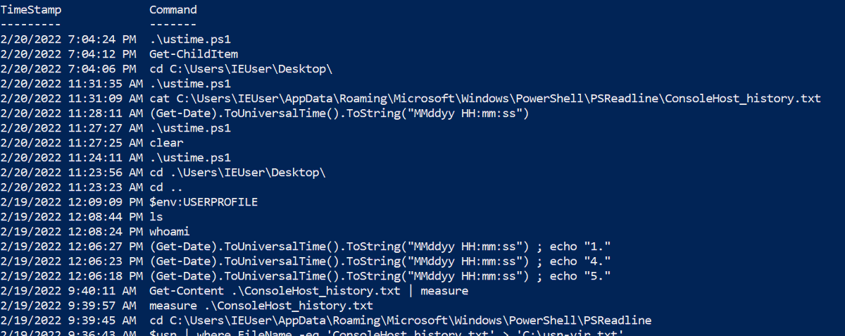 CyberAku's tweet photo. Whenever we enter a new command on PowerShell, a modification is made to the "ConsoleHost_history.txt" file, and this modification is recorded on USN Journal.

I put together a mini PowerShell script on top of the PowerForensics tools. https://t.co/OFDSoH2snk