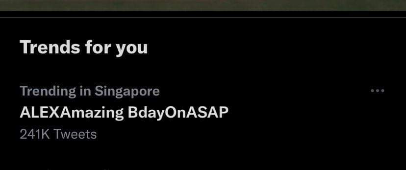 alexa4ever_'s tweet photo. ALEXAmazing BdayOnASAP
is also trending in Singapore!! :))

@alexailacad @ASAPOfficial @ALEXAnators_ https://t.co/meWn6W8Mav