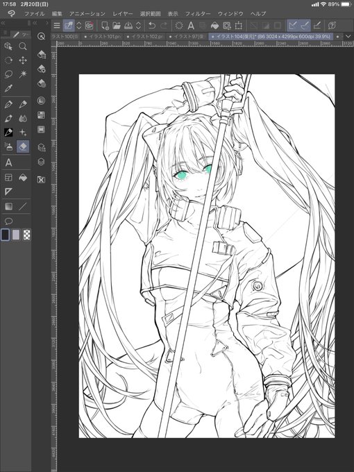 落書きのつもりが線画気合い入れすぎた 