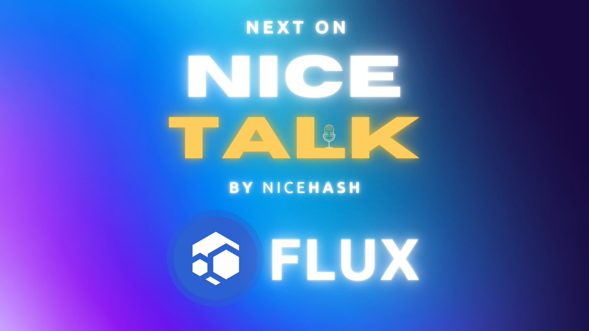 We have recently added #ZelHash to our Hashpower Marketplace. Now we invited the Co-Founder of <a href="/RunOnFlux/">Flux I Decentralized Cloud</a> for our next #NiceTalk! 

Join us and <a href="/cypherpunkx/"></a> on Friday for an insightful episode about $FLUX!
