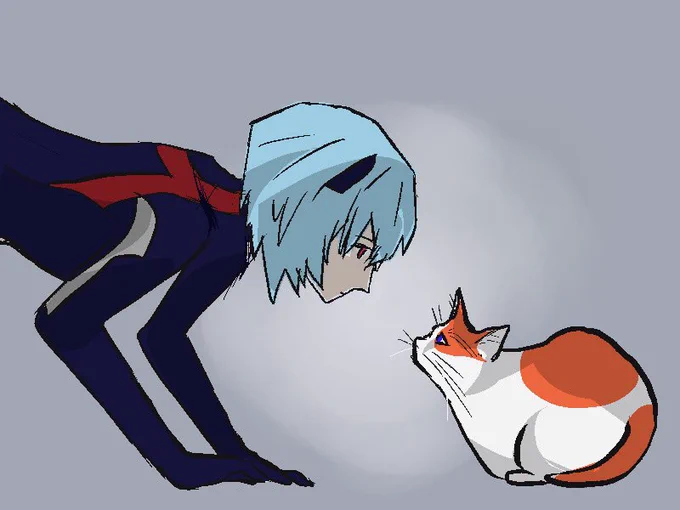 これは何? 犬と形状が違う。 #猫 #イラスト #綾波レイ