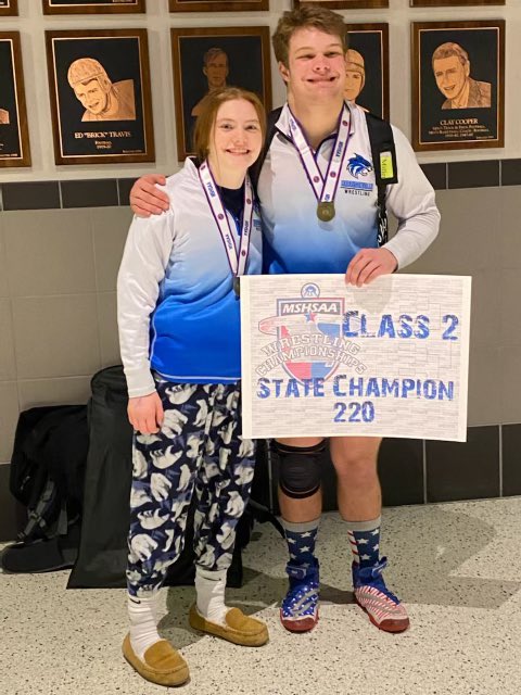 HvilleSchools's tweet photo. Congratulations to senior Carson Miller who is a wrestling State Champion! Also bringing home a medal is junior Chloe Herrick who placed second! We are so proud of all our state qualifiers &amp; congratulate Carson &amp; Chloe on their fantastic accomplishments! https://t.co/CjAG8MYU7a