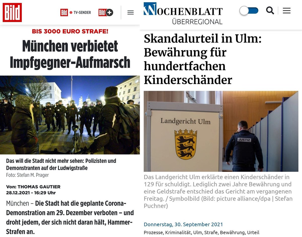 <a href="/c_lindner/">Christian Lindner</a> 3000 € und Schnellgerichte für friedliche #Spaziergaenge 

2400 € und Bewährung für einen hundertfachen #Kinderschänder

#Rechtsstaat in Deutschland