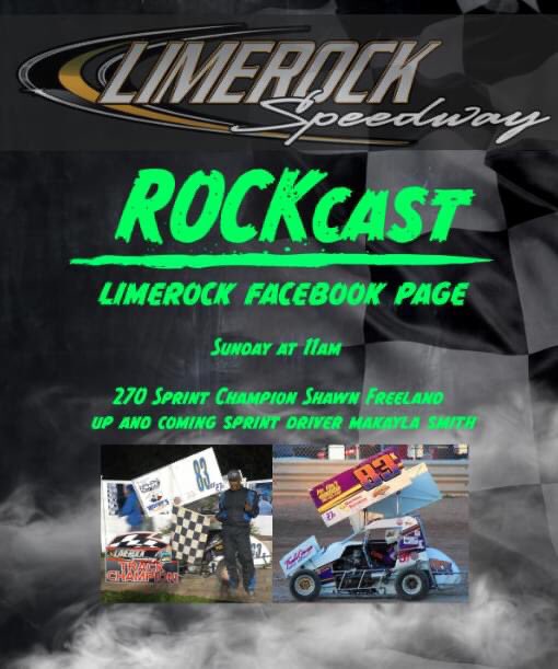 LRSpeedway's tweet photo. Spazman will be doing a LIVE podcast today at 11AM with our 270 champion Shawn Freeland and young gun MaKayla Smith. Tune in on our Facebook page. https://t.co/ileyIJSkxV