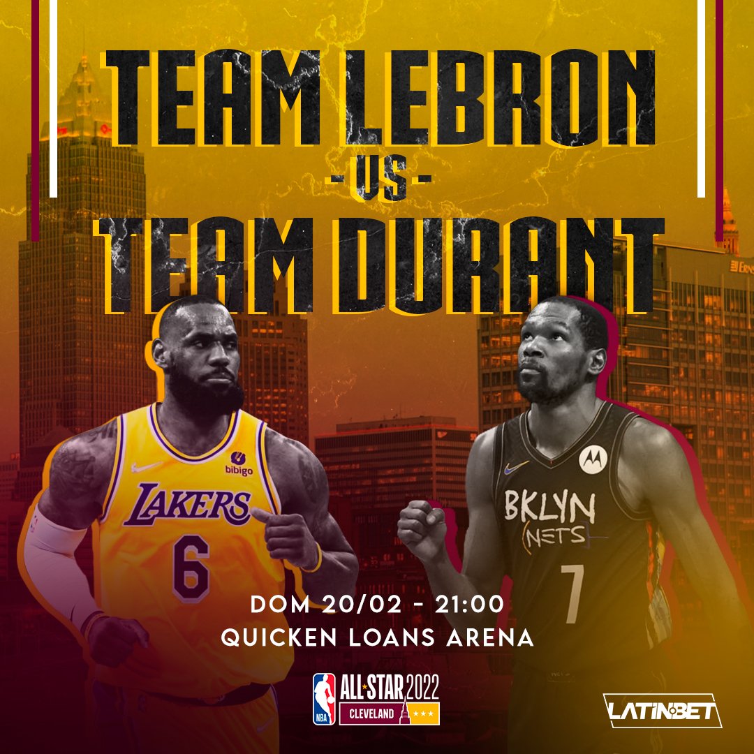 LATINbet's tweet photo. Tenemos un #NBAAllStar donde los mejores se verán las caras uno a uno. 🤩🏀

#TeamLeBron 🆚 #TeamDurant 🔥

¡Recuerda que en #LatinBET puedes APOSTAR por tu favorito! 💰

⬆️ https://t.co/0R9F3qbdKk https://t.co/GzcKM1pKAr