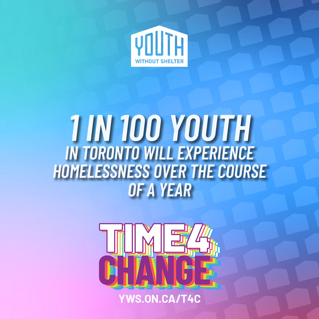 YWSToronto's tweet photo. Did you know that 1 in 100 youth in Toronto will experience homelessness over the course of a year?

To learn more about how you can help make a difference: https://t.co/sgKFYcDEiO

#T4C2022 #Itstime4change #letsmakechangehappen #endingyouthhomelessness #oneyouthatatime https://t.co/FkWiXdbYdA