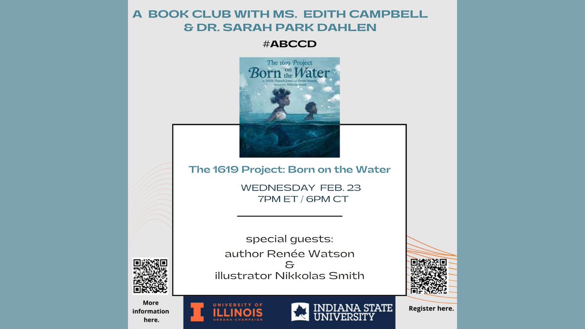 Join Ms. Edith Campbell and Dr. Sarah Park Dahlen for February's virtual Book Club discussion.
Registration is available at libguides.indstate.edu/c.php?g=120897…
#ISUlib #Indstate #ISULibrary #ILoveBooks #bookclub #ABCCD #Yabookclub #uiuc #illinois #illini