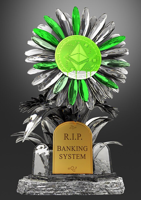 <a href="/btcflower/">Flower Power</a> ♻️ EthFlower
Diamond / Acrylic Drips / Gold
R.I.P. BANKING SYSTEM