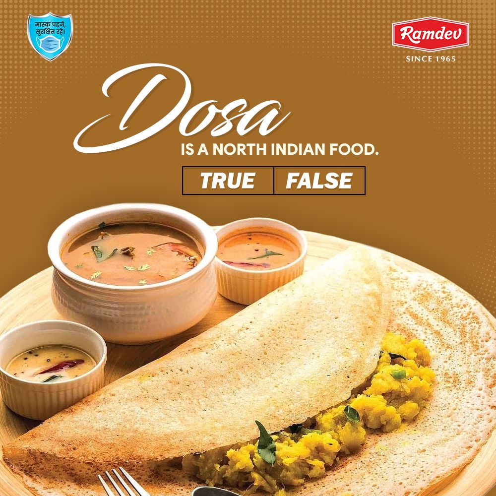 Ramdev_Food's tweet photo. How well do you know your go-to breakfast?
Dosa..is it originated from North India?

#SundayQuiz #Quiz #RamdevQuiz https://t.co/72p7rnQbJx