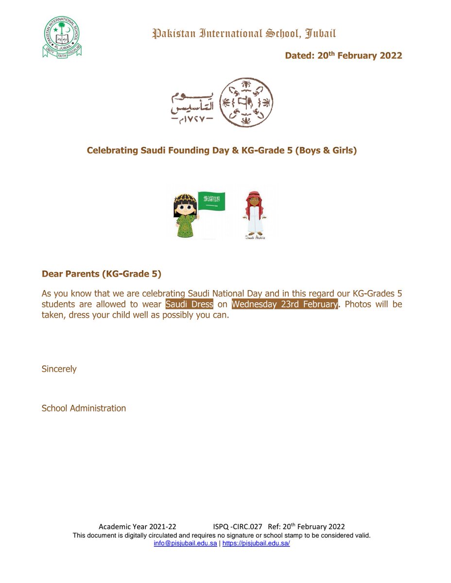 #SaudiFoundingDay&amp;KG-Grade5(Boys&amp;Girls)