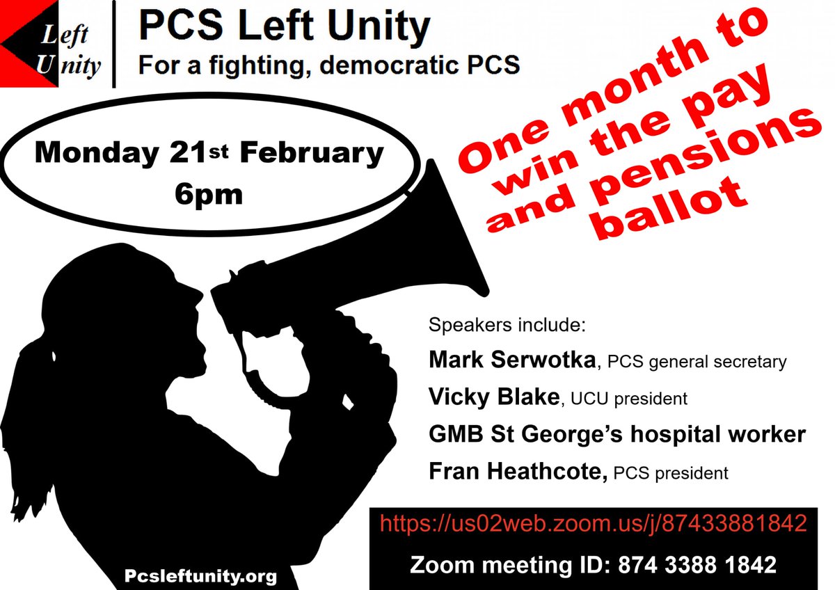 Pcsleftunity1's tweet image. One month to win the pay and pensions ballot.
PCS Left Unity meeting.