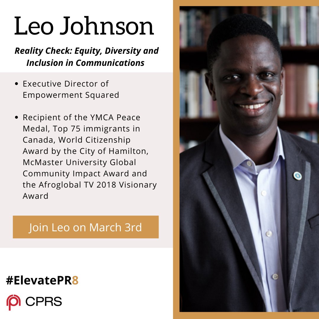 CPRSHamilton's tweet photo. What you’ve all been waiting for our speaker and theme reveal for day one of #ElevatePR8.
Click the registration link in our bio and join Gail, Parm and Leo on March 2nd. https://t.co/FQmIvuDlhj