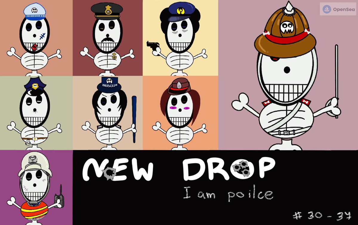 maneemetsu's tweet photo. 💀Skeleton ghosts   police
🚔Who wants to be arrested?
👮🏾‍♂️we are ready to catch you
.
.
Available Now💀
.

https://t.co/L8i6LEAzxg
.
.
#Nft #Nfts #nftthailand #nftasia #nfttart #Nftarwork #OpenseaNFT #OpenSeaNFT https://t.co/7Clybc9pXj