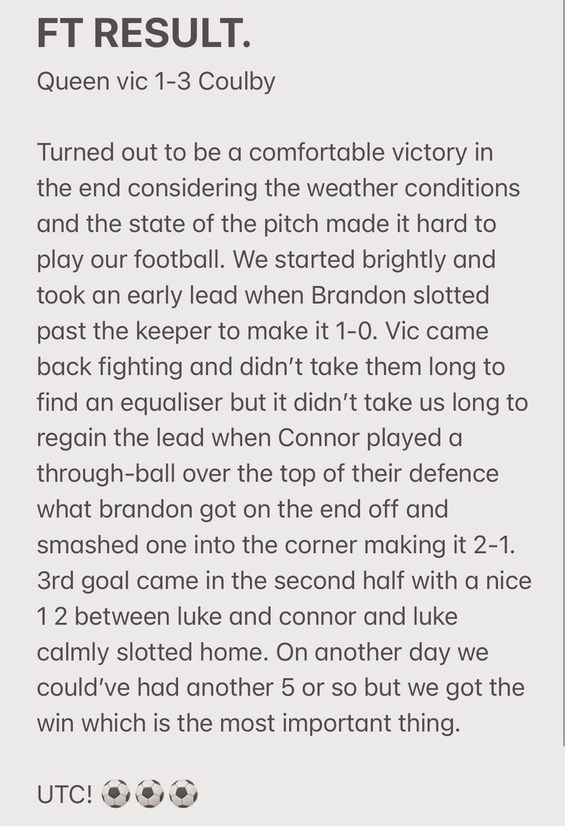 UTC! ⚽️⚽️⚽️