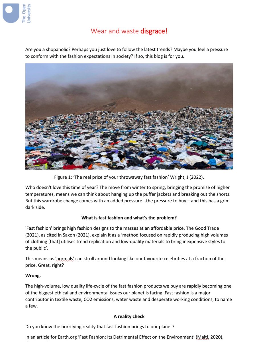 b329ap's tweet photo. #wk18 #OUB329 The green teams #B329LeadershipChallenge has been submitted! #fast #fashion - its dire consequences, how you are being lied to and how you can help! #ZARA #BooHoo #asos #HandM #greenteam #Sustainability https://t.co/OzS4aMnQXG
