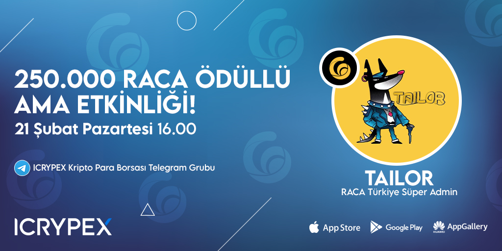 IcrypexTr's tweet photo. RACA Türkiye Süper Admin’i ile gerçekleştirilecek olan RACA Token ödüllü AMA etkinliğine hazır mısın?🤩

💰ICRYPEX’e üye ol, AMA etkinliğine katıl, 50.000 #RACA Token kazanan 5 kişiden biri olma şansını yakala!

📅21 Şubat
⏰16.00
📌ICRYPEX Telegram Grubu: https://t.co/NuOdVRb7Qq https://t.co/QvL8B0lXCt