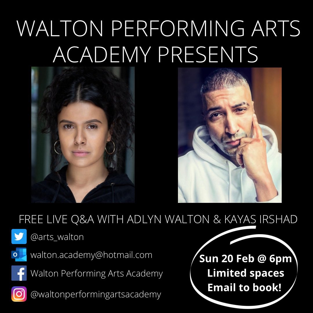 arts_walton's tweet photo. Q&amp;A with @adlynwalton1 and @Kayasirshad at 6pm today! Emails have been sent 📧 We look forward to you joining! https://t.co/2kJWIqnzrz