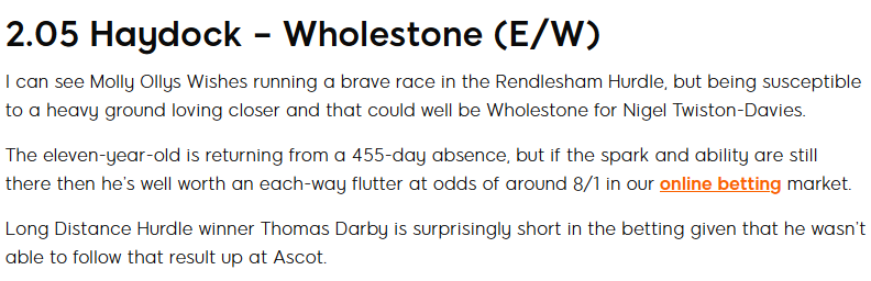 mulldog's tweet photo. I hope you didn't take the 8/1 on Thursday evening π #Wholestone #Haydock https://t.co/LbmldayPJ8