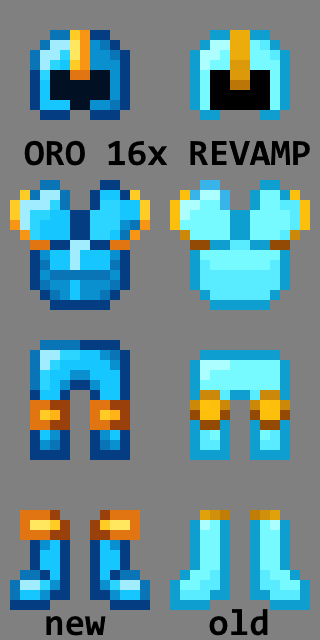 UncodedEpic_'s tweet photo. Oro 16x Revamp:
https://t.co/iqa2TLEF7o

❤️&amp;♻️ would be appreciated 
#pixelart #texturepack #minecraft https://t.co/GBBrhhfPuK