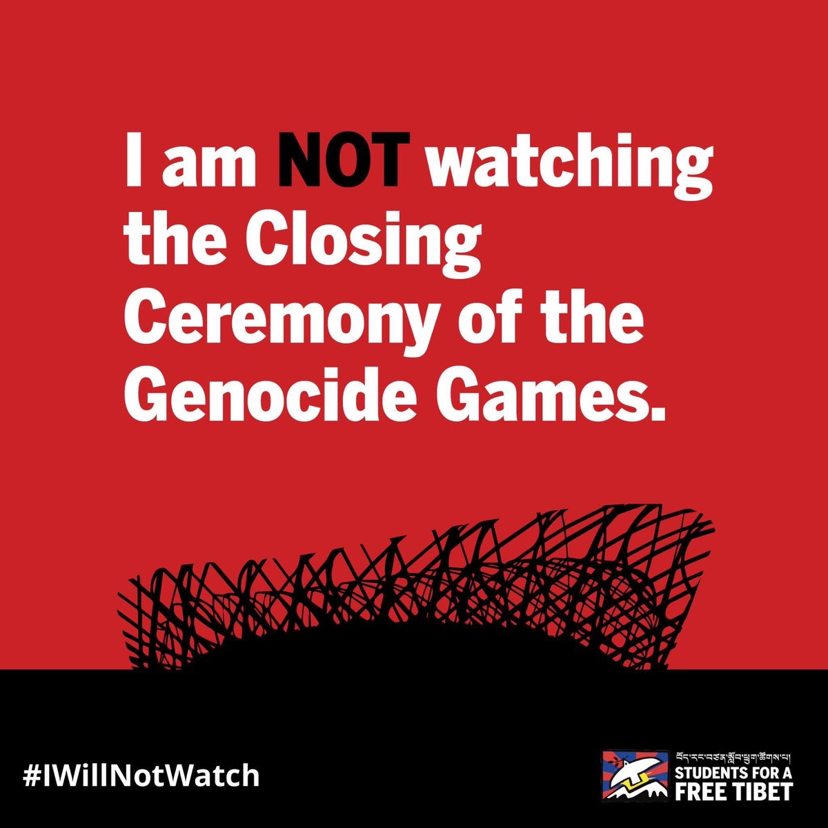 NickDemocracy's tweet photo. Don’t watch the closing ceremony of the Genocide Games! 
#NoBeijing2022 
#BoycottBeijingOlympics 
#IWillNotWatch https://t.co/GaAy5GtKLR
