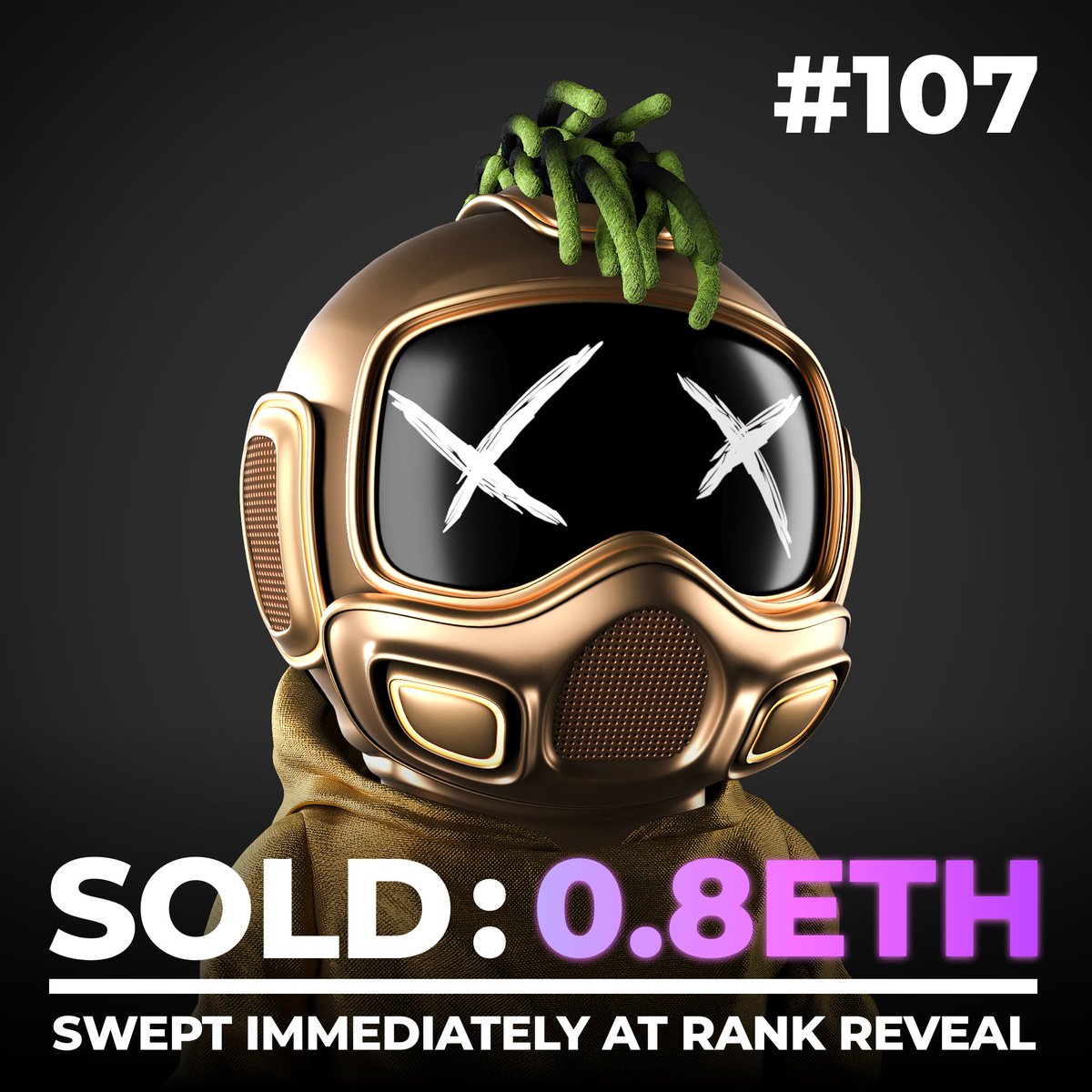 MetaColonyClub's tweet image. The rank #1 rarity MCC NFT being sold for 0.8 ETH 💥 Swept immediately at rank reveal! 

#MetaColony #MetaColonialists #NFTartist #NFTs #NFTCommunity #NFTCollection