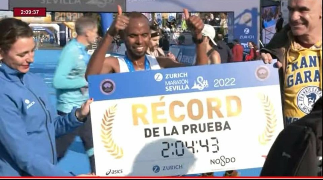 AbsheroTessema's tweet photo. Congratulations Asrar &amp; Meseret on your accomplishments. All your hard work &amp; dedication are paid off with your win today. Be the same forever and add many feathers of success to your crown. 
Asrat Hayredin, 1st place (2:04) &amp; Meseret Gola, 2nd place (2:20)Sevilla.
@BergvdD https://t.co/5TtTsxhEEg