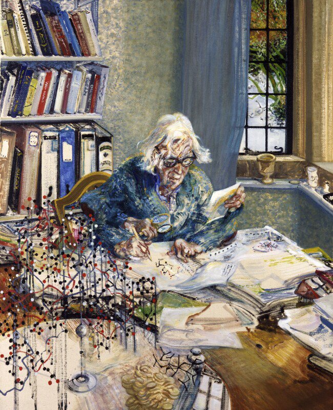 womensart1's tweet image. Maggi Hambling, Portrait of Dorothy Hodgkin, 1985, British chemist who deciphered the structure of insulin among many other major achievements, and won the Nobel Prize in Chemistry in 1964 #WomensArt