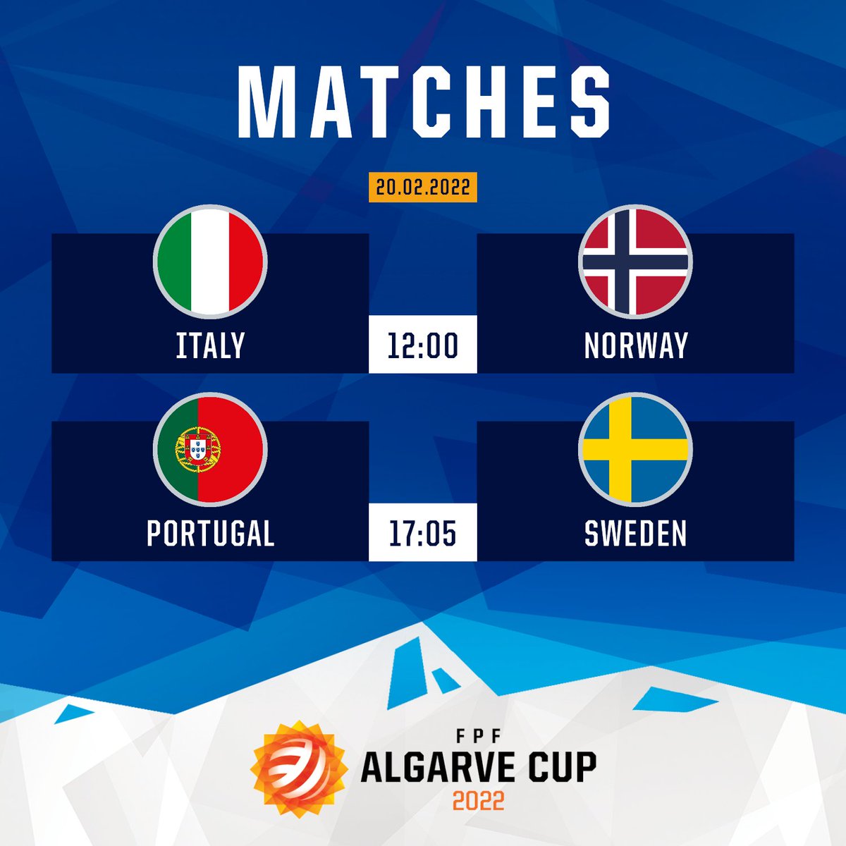 Algarve_Cup's tweet photo. Here's the schedule for today's matches! 🍿 #AlgarveCup https://t.co/oV3mARHrje