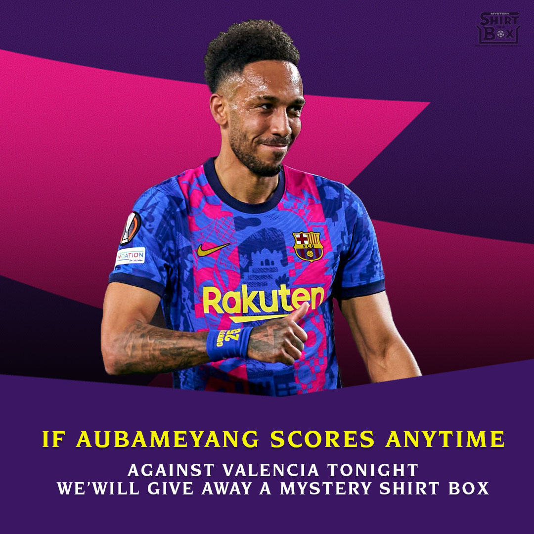 If Pierre-Emerick Aubameyang scores ANYTIME against Valencia today, we'll give away a mystery shirt box 👕📦

RT this and follow us to enter. 😍

We'll pick a winner tomorrow afternoon. Good luck👍