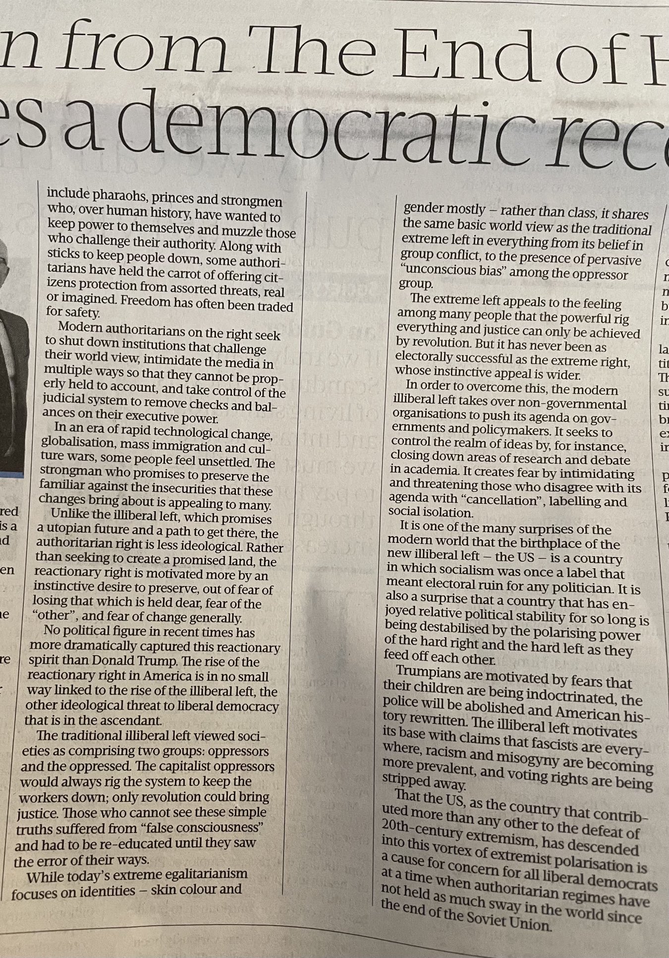 Dan O'Brien on X: Liberal democracy faces not one, but three serious  challenges: from the reactionary right, the illiberal left and exporters of  autocracy from Russia to China. Today's ⁦@businessposthq⁩ column.