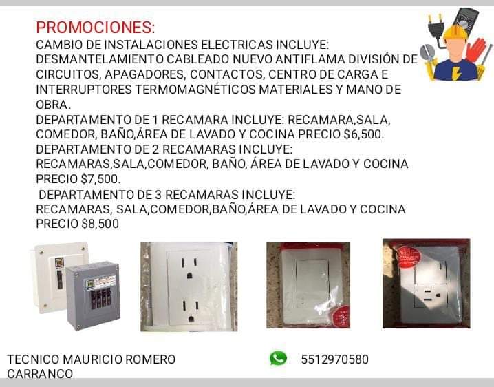 MAOMATI's tweet photo. TÉCNICO ELECTRICISTA GARANTÍA TOTAL  MAURICIO ROMERO TELÉFONOS - 5512970580 - 5569834136 🚨 EMERGENCIAS 24 HRS 🚨➡️ @ https://t.co/fxPwLf9Hrl