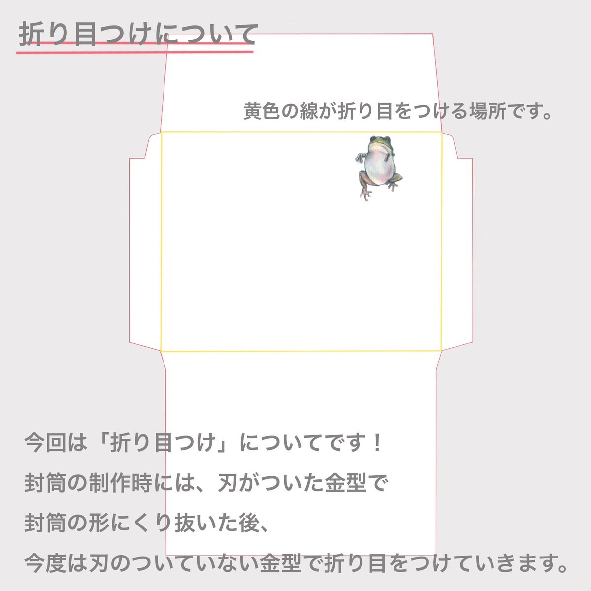 ReadLead_letter's tweet photo. 【第9回手紙豆知識】
封筒の製作方法 折り目つけについて！☺

封筒製作な工程に
①印刷
②型抜き
③折り目つけ
④糊付け
があります。
前回に続き工程③について説明します🙌🙌

折り目つけは、折り目をつけたいところに、刃がない金型を押し当てて、折り目を付けて行きます。

詳しくは写真で！📸📸 https://t.co/hIgZOl5j9x