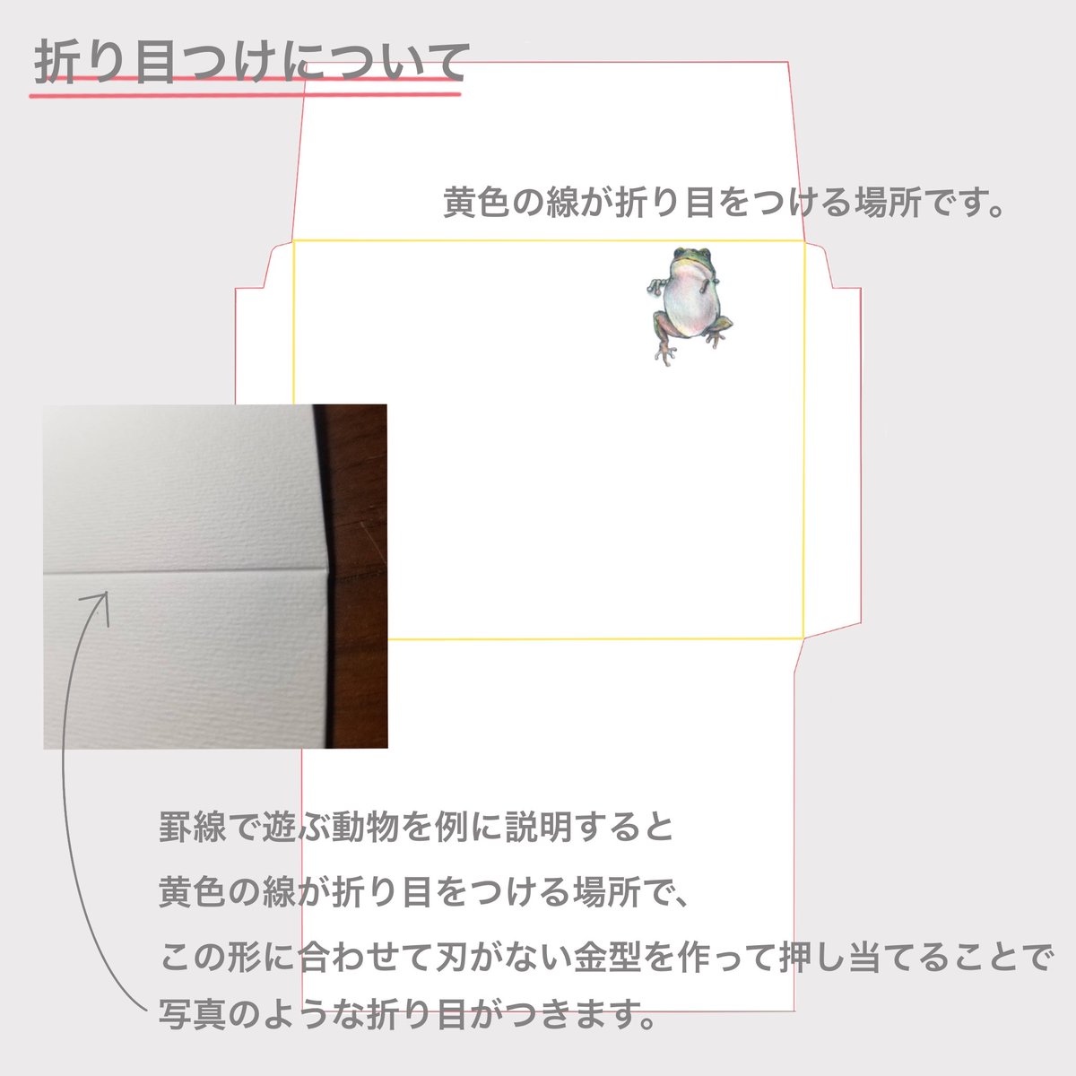 ReadLead_letter's tweet photo. 【第9回手紙豆知識】
封筒の製作方法 折り目つけについて！☺

封筒製作な工程に
①印刷
②型抜き
③折り目つけ
④糊付け
があります。
前回に続き工程③について説明します🙌🙌

折り目つけは、折り目をつけたいところに、刃がない金型を押し当てて、折り目を付けて行きます。

詳しくは写真で！📸📸 https://t.co/hIgZOl5j9x