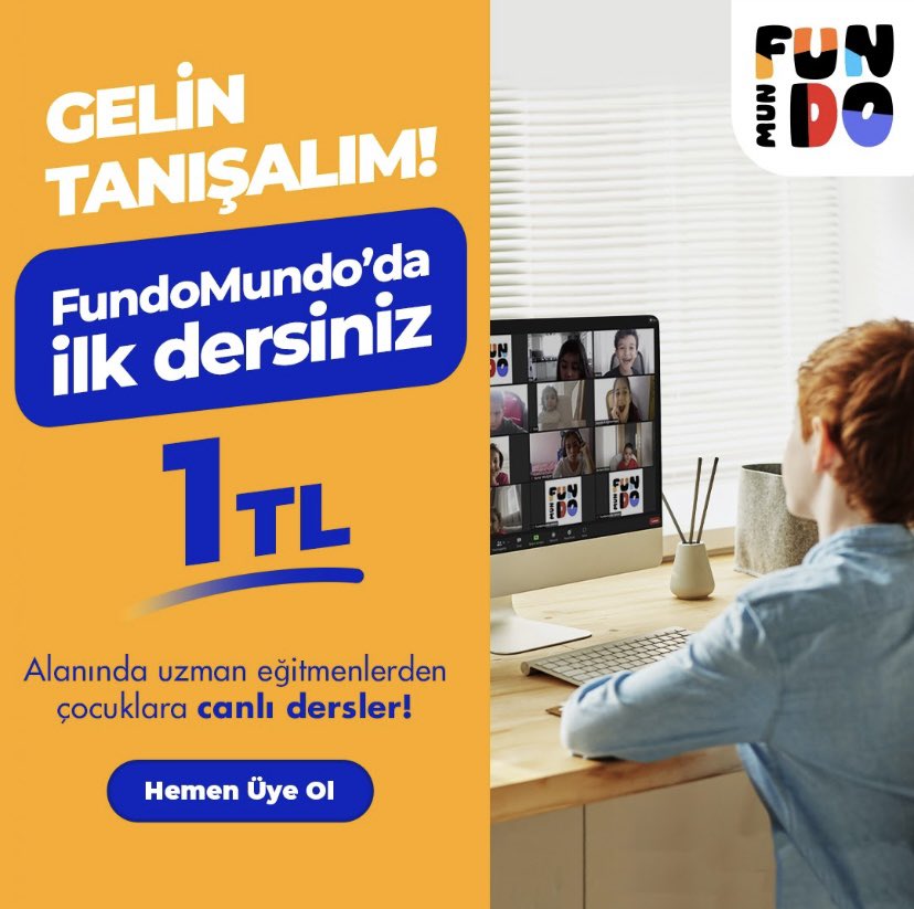 Gelin tanışalım! 🙋🏻‍♀️
FundoMundo’da ilk tanışma dersiniz sadece 1 TL! Alanında uzman eğitmenlerden çocuklarınıza özel canlı işlenen derslere kayıt olmak için hemen bit.ly/36w7GGp ziyaret edin! Kampanyamızı kaçırmayın⏱