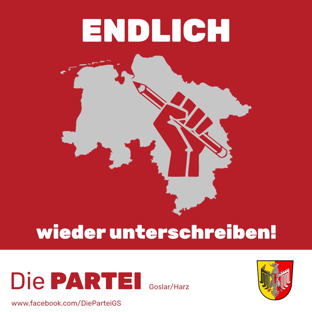 Die_PARTEI_Gs's tweet photo. Es geht wieder los...
https://t.co/ZBlY4xRLNj
#diepartei
#dieparteigs
#dieparteinds
#unserklüngelkannmehr
#niedersachsen
#niedersachsenwirdgrau
#ltw2022 https://t.co/Ne61RkjoOl