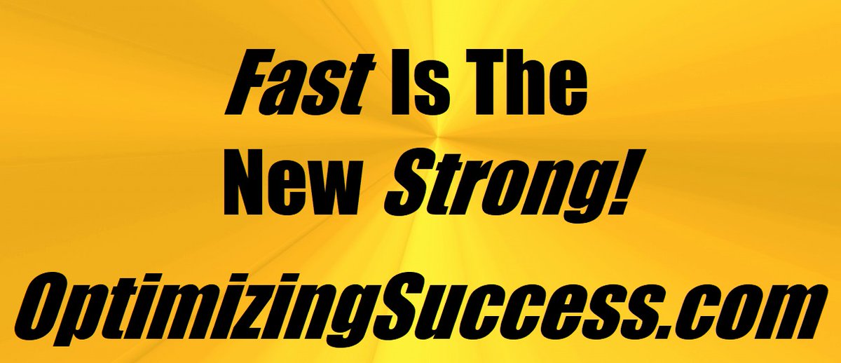 Fast is the New Strong Does your team understand this? Have they embraced it? The business world is changing @ warp speed, Do they improvise, adapt &amp; overcome @ warp speed? #Success #OptimizingSuccess Visit us at optimizingsuccess.com for more on getting your team up 2 speed.