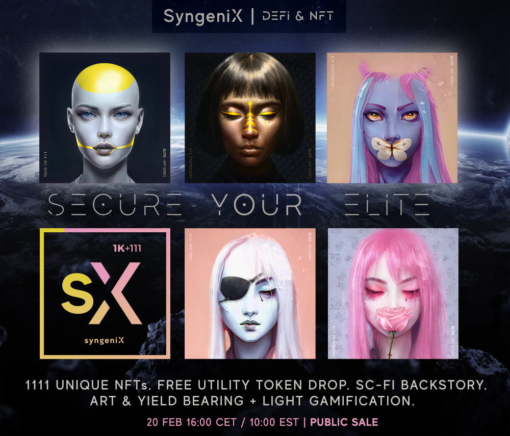 Are you Ready ? PUBLIC SALE - 16:00 CET / 10:00 EST (in 4 hours)

👉$250 DAI / Fantom Chain - Don't miss out, get your Synth 🍀

syngenix.art 

#NFTsales #NFTMinting #NFTMintAlert