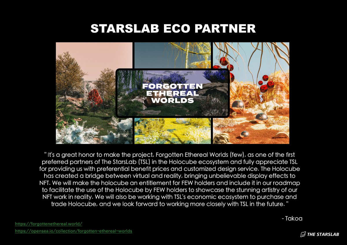 Thestarslab's tweet photo. We have so much love for @takoa__  and the @Forgot3thWorlds family

We are proud to announce the TSL x FEW partnership; an industry first and totally unmatched! Let's make some waves 💪 https://t.co/67wIQuxb1I