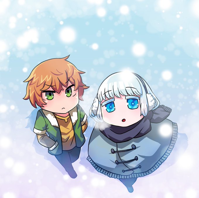 @AUC_TL これは急に思い立って描いた茜くん( @duskdreamer )とフェリアちゃん( @2lvt_w ) 